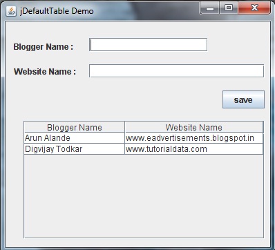 How to display values in jTable in netbeans | Java source code