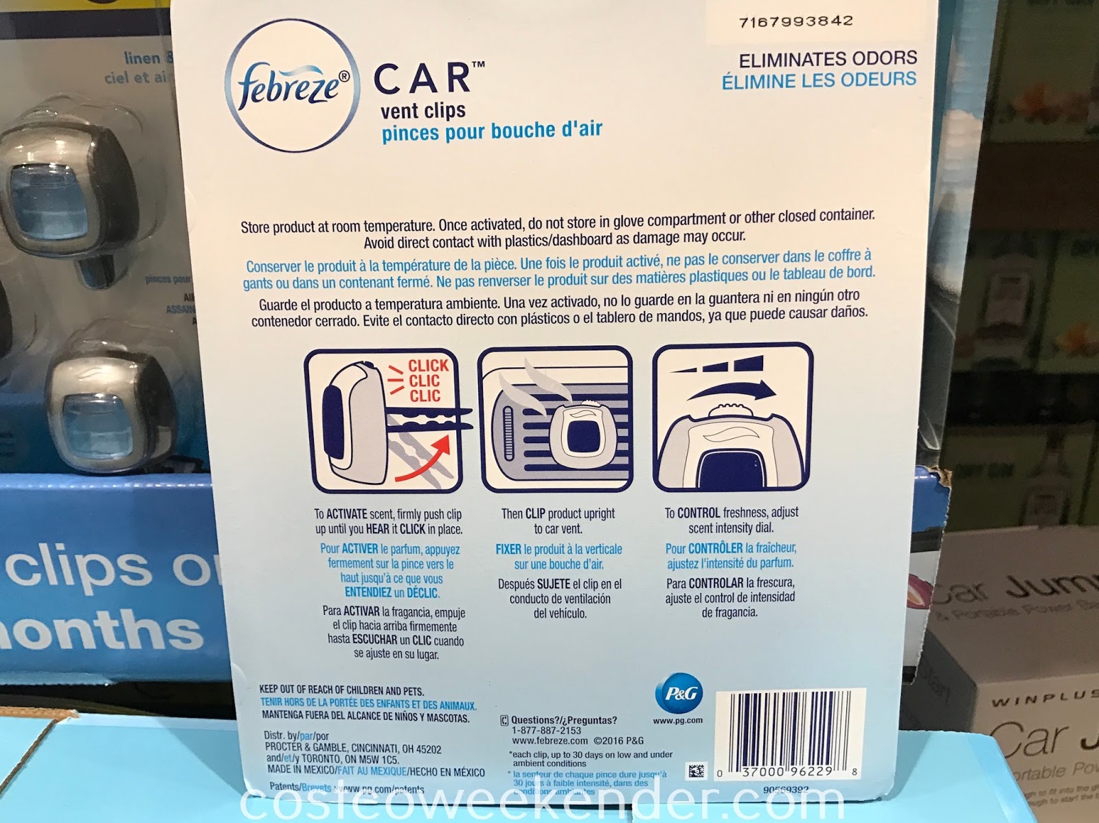 Febreze Car Vent Clip Air Fresheners (5 pack) Costco Weekender