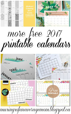 free 2017 calendars