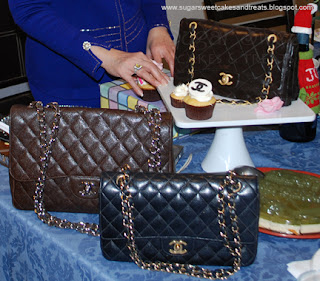 The Chanel Bag cake next to the Cake version