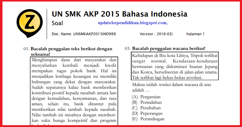 Latihan Soal Un Unbk Dan Usbn Smk Tahun 2019 Update Data Pendidikan Update
