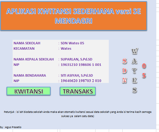 Aplikasi Cetak Kwitansi Bos Sdsmpsma Otomatis Versi Se