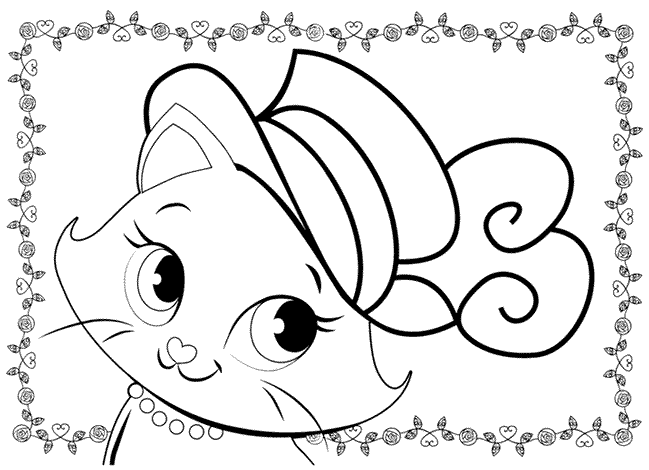 Rayito de Colores: Gatita Marie para colorear