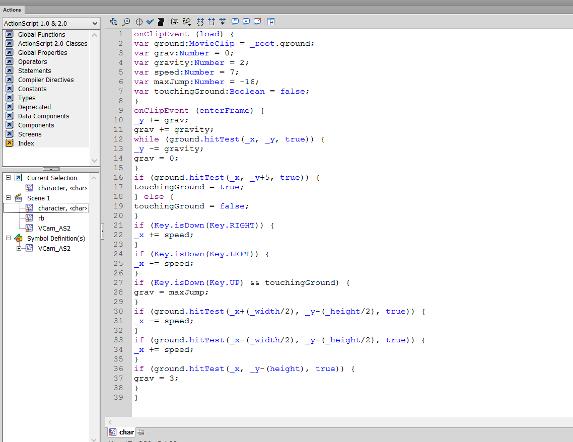 Active scripting. Пример программы экшен скрипт. ACTIONSCRIPT code example.