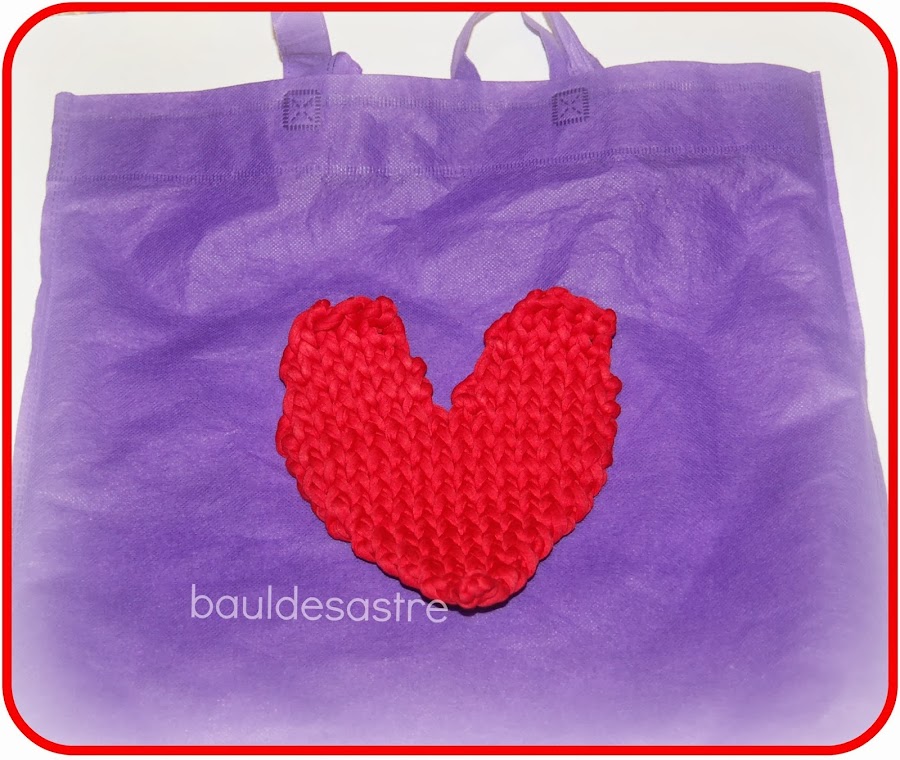 corazón de trapillo en bolsa