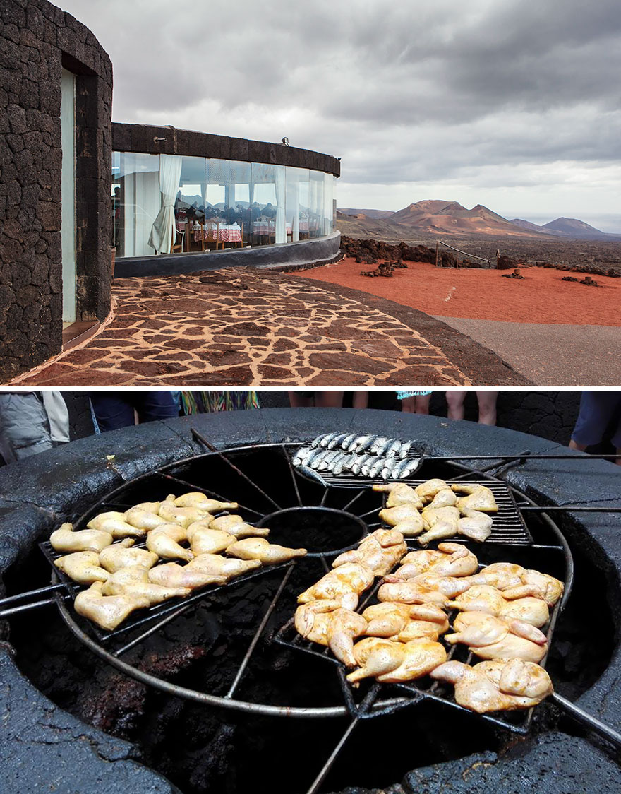 35 Of The World’s Most Amazing Restaurants To Eat In Before You Die - Your Meal Is Grilled Over A Volcano, El Diablo, Lanzarote, Spain
