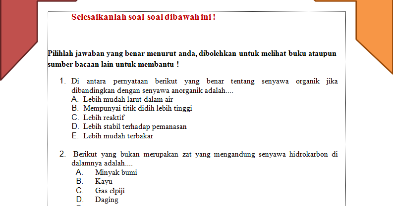 Otak Pintar Soal Kd 3 1 Senyawa Hidrokarbon Kelas Xi