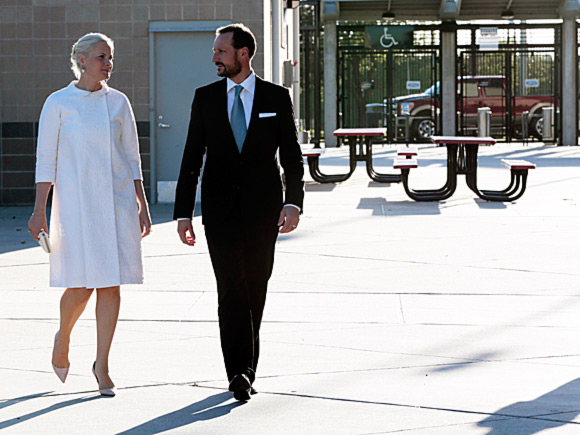 Crown Prince Haakon and Crown Princess Mette Marit on the fourth day of their visit to USA