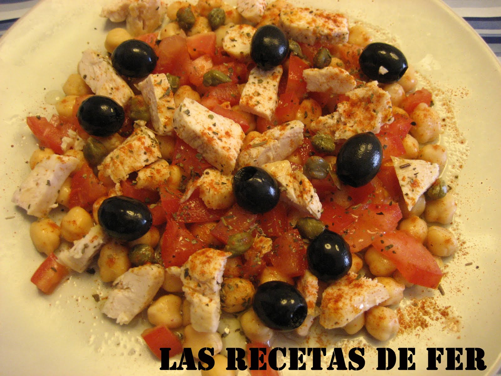 Las recetas de Fer ENSALADA DE GARBANZOS Y POLLO