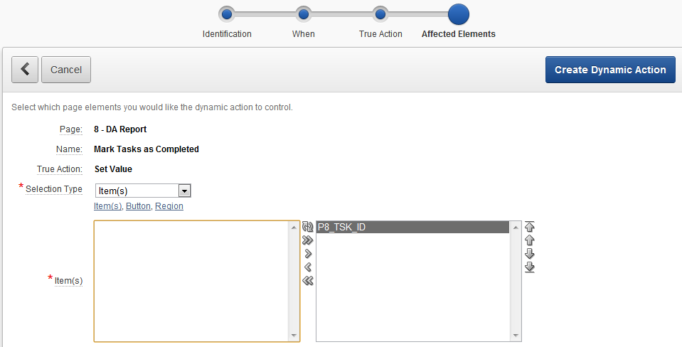 Notes on Oracle: APEX: Dynamic Action in Interactive Report