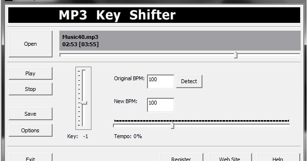 Phần mềm nâng - hạ tone MP3 Key Shifter