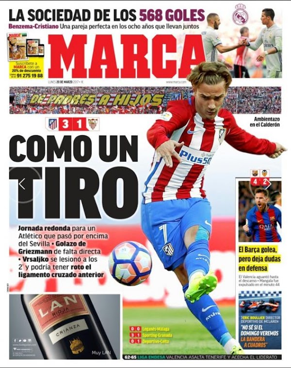 Atlético, Marca: "Como un tiro"