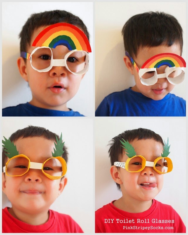 Make Toilet Roll Glasses! Pink Stripey Socks