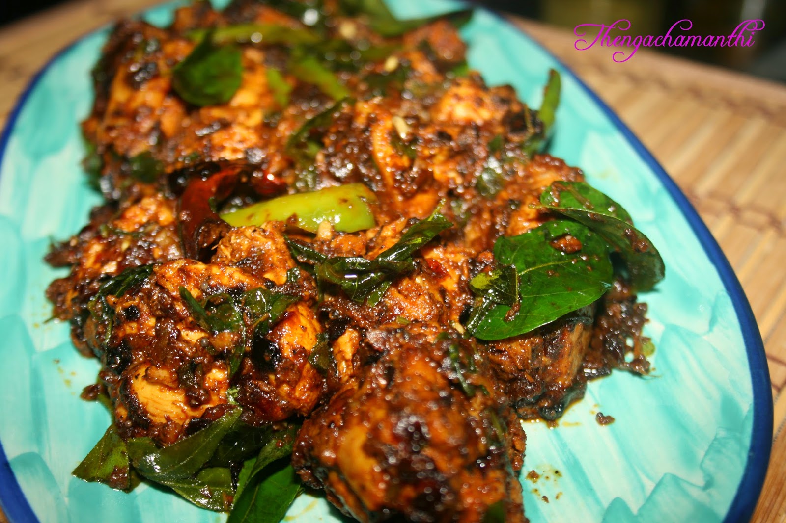 Thenga Chamanthi Andhra Chicken Fry (My Style)