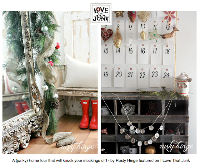 A (junky) magazine worthy Christmas Home Tour you won't believe - by Rusty Hinge featured on I Love That Junk