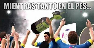 afiche boca ganando la libertadores en el PES