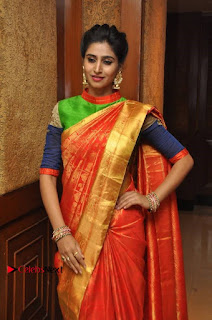 Actress Model Shamili (Varshini Sounderajan) Stills in Beautiful Silk Saree at 'Love For Handloom' Collection Fashion Show  0010