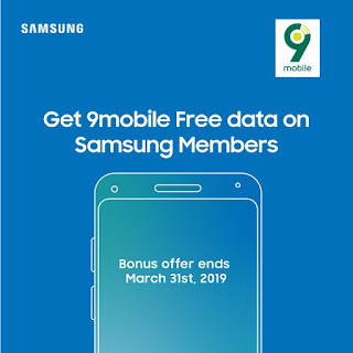 9mobile free data on Samsung members app