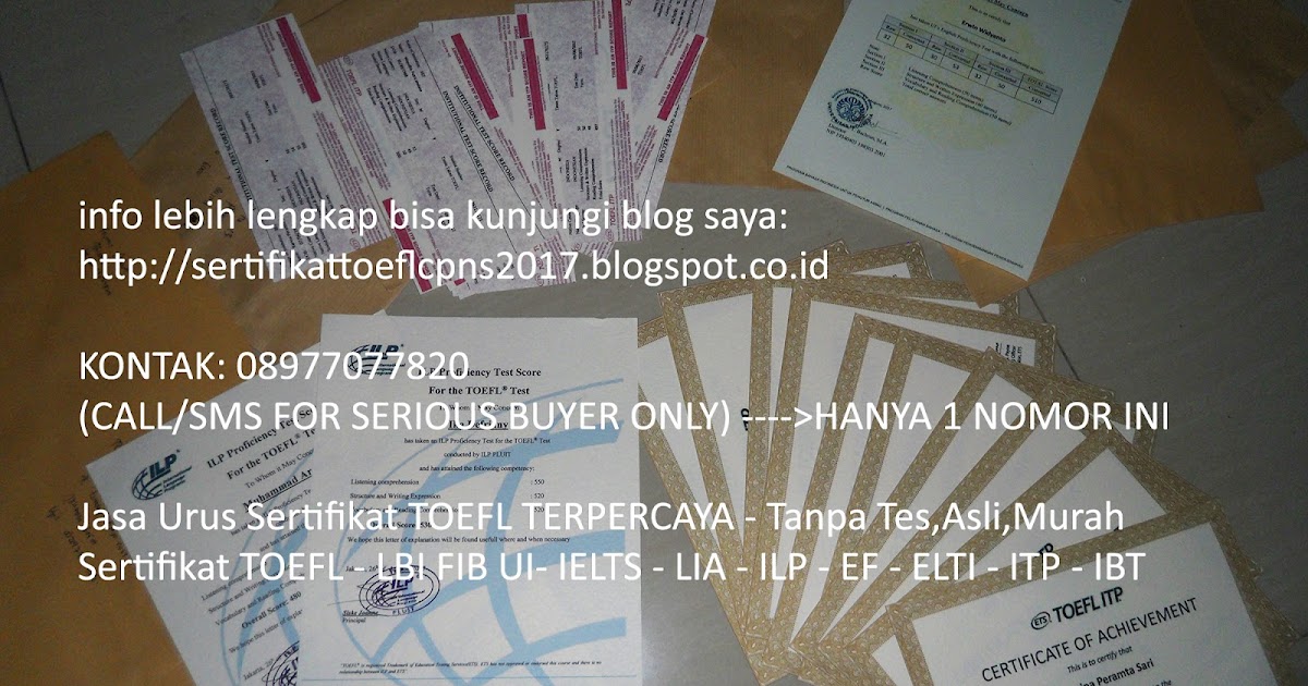 Sertifikat TOEFL BREVET PAJAK 2018 2019 2010 WA 0897707782