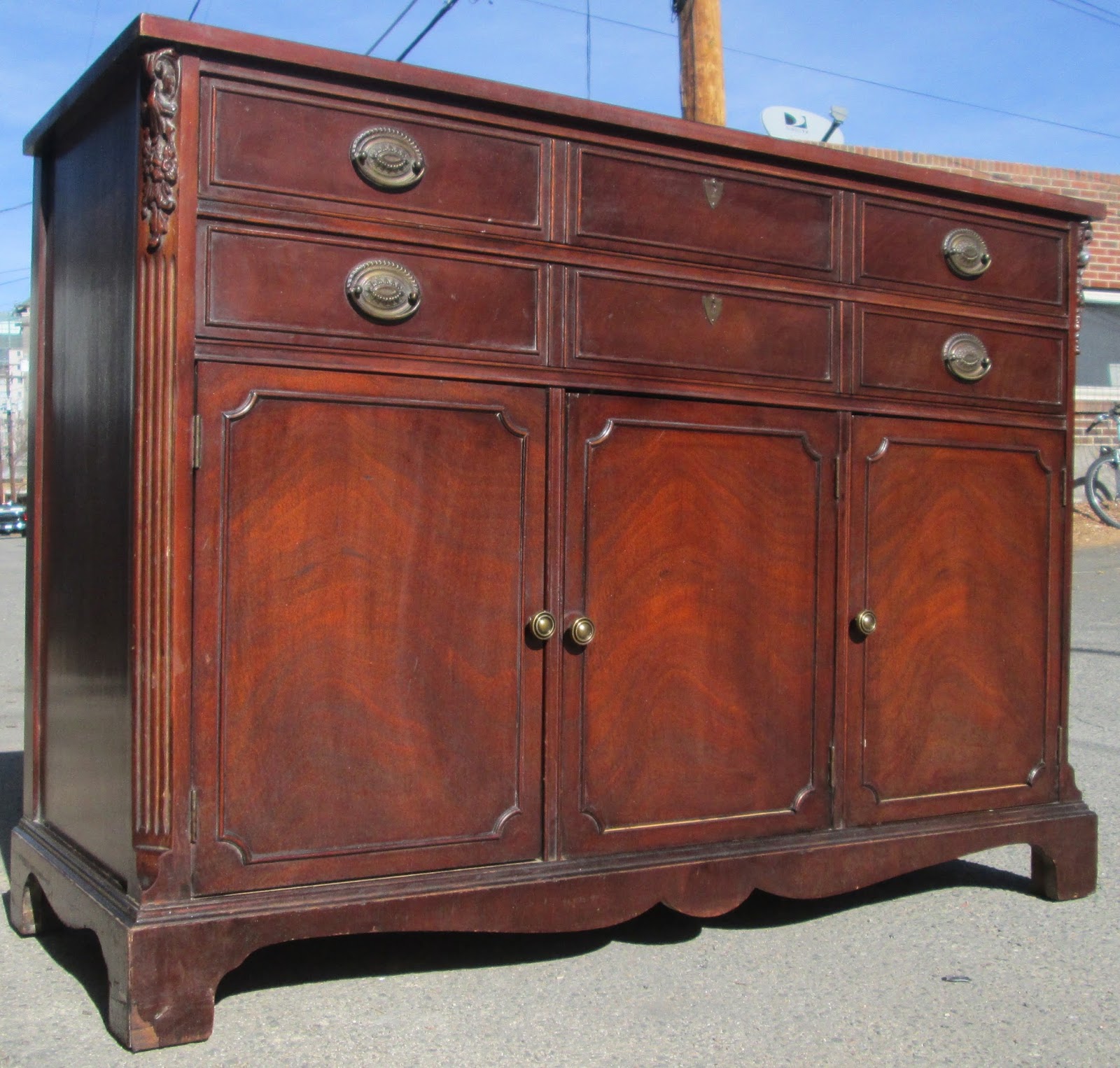 BoHO Chic Vintage Buffet / Dresser Hepplewhite Pulls SOLD