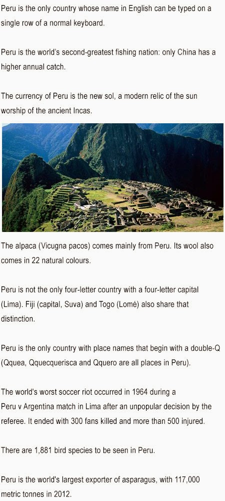 Fun facts about Peru for kids
