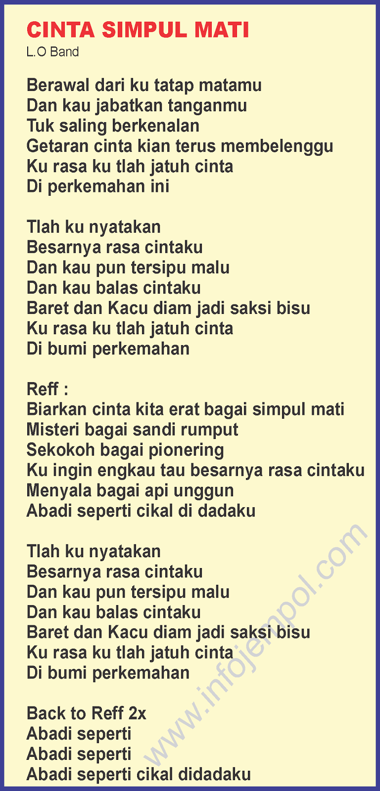 Amfibisch Fitness Doctor in de filosofie Lirik Lagu Cinta Simpul Mati (Lagu Pramuka) - Download mp3