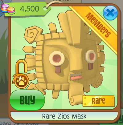 The Animal Jam Friendship Community: Rare Zios Mask