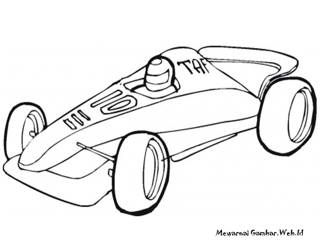 Contoh Gambar  Mewarnai Mobil  Balap  Warna Key