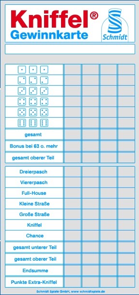 Kniffel Vorlage Kostenlos Ausdrucken A4 - Kniffel Vorlage ...