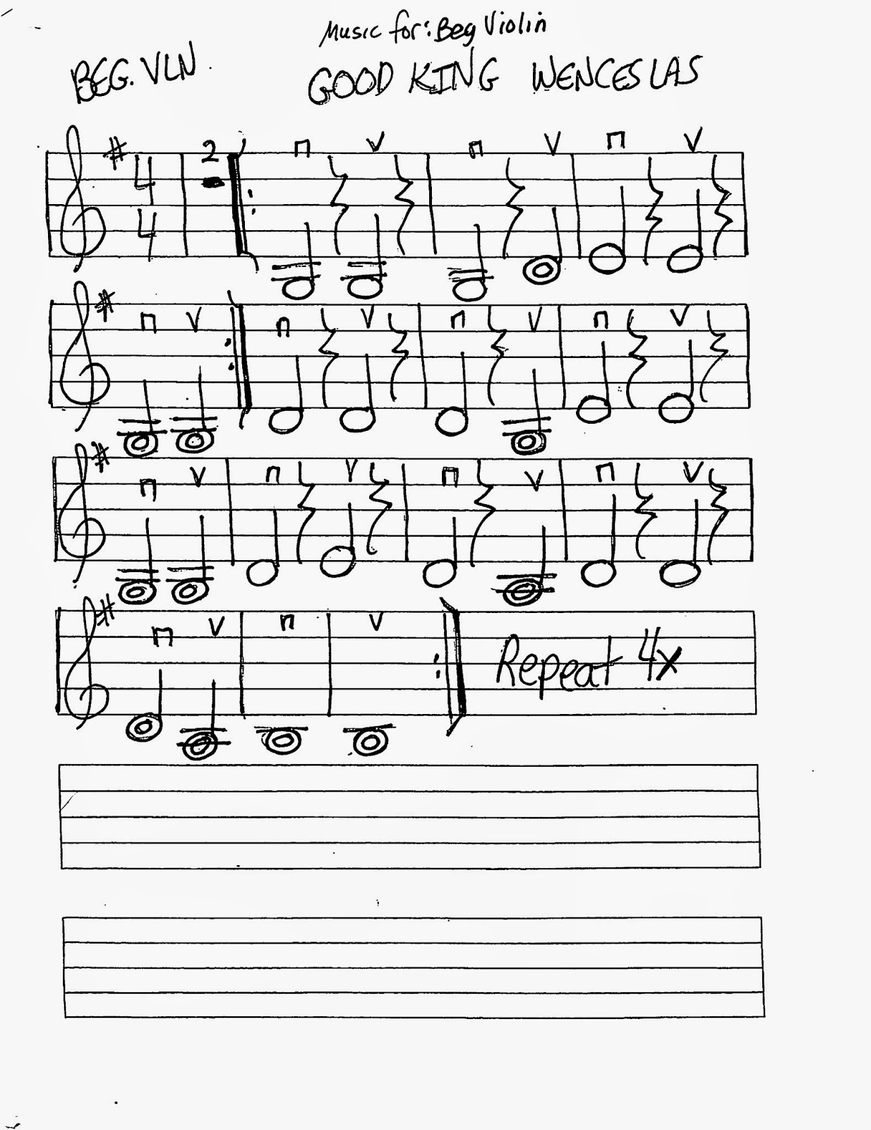 Miss Jacobson's Music BEGINNING VIOLIN HOLIDAY MUSIC GOOD KING WENCESLAS