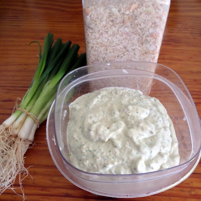 Three Onion Dip:  A creamy onion dip with three kinds of onions that is a perfect dip for potato chips.