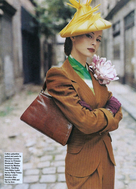  "Top 40s Fashion" Chrystelle Saint Louis Augustin by Mario Testino for Allure January 1995 