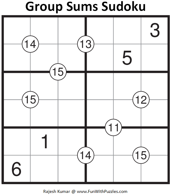 Group Sums Sudoku (Mini Sudoku Series #62)