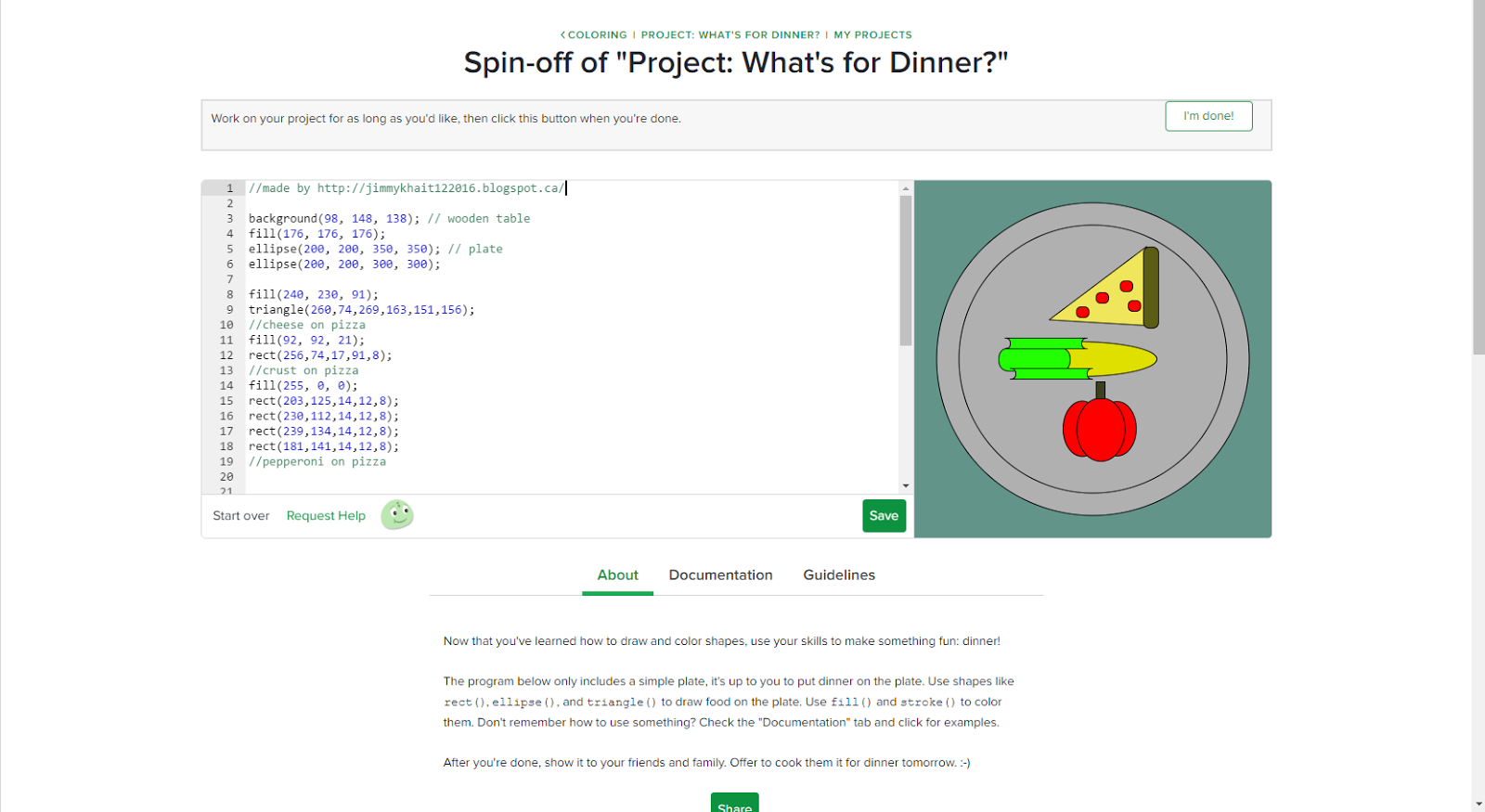 S1 What's for dinner Khan Academy