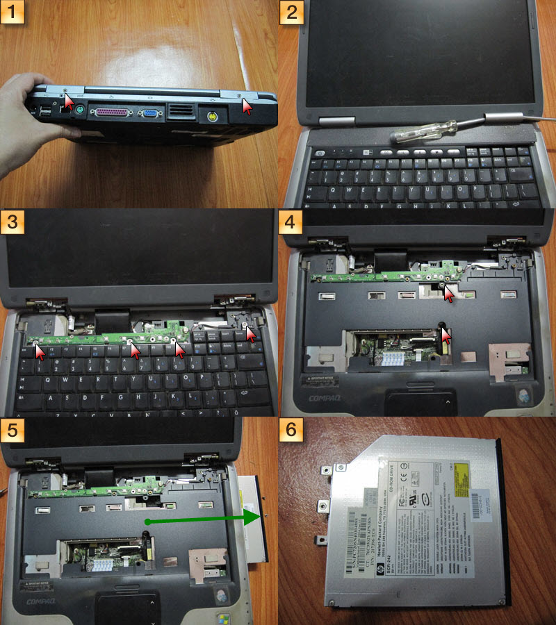 HomeMade DIY HowTo Make How to remove Compaq Presario 2500 Optical Drive