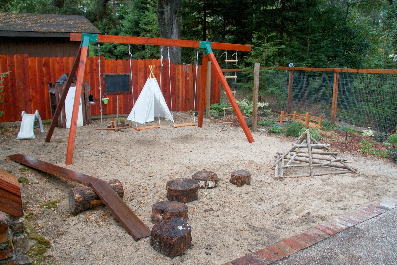 Wonderful Big Backyard Swing Set
