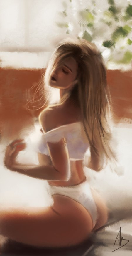 As ilustrações e pinturas digitais com lindas mulheres de Trung Bui Trung Bui artstation deviantart ilustrações mulheres orientais beleza sensualidade