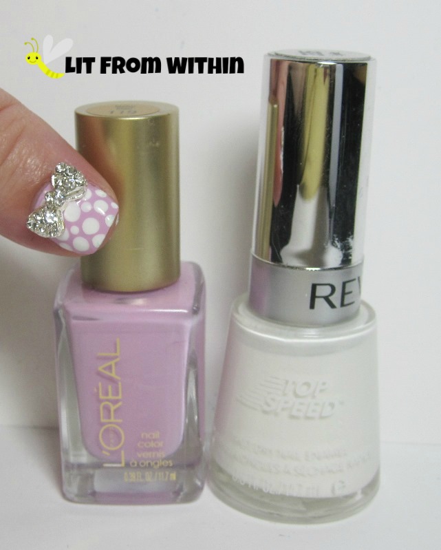 Bottle shot:  L'Oreal Lacey Lilac, and Revlon Spirit.