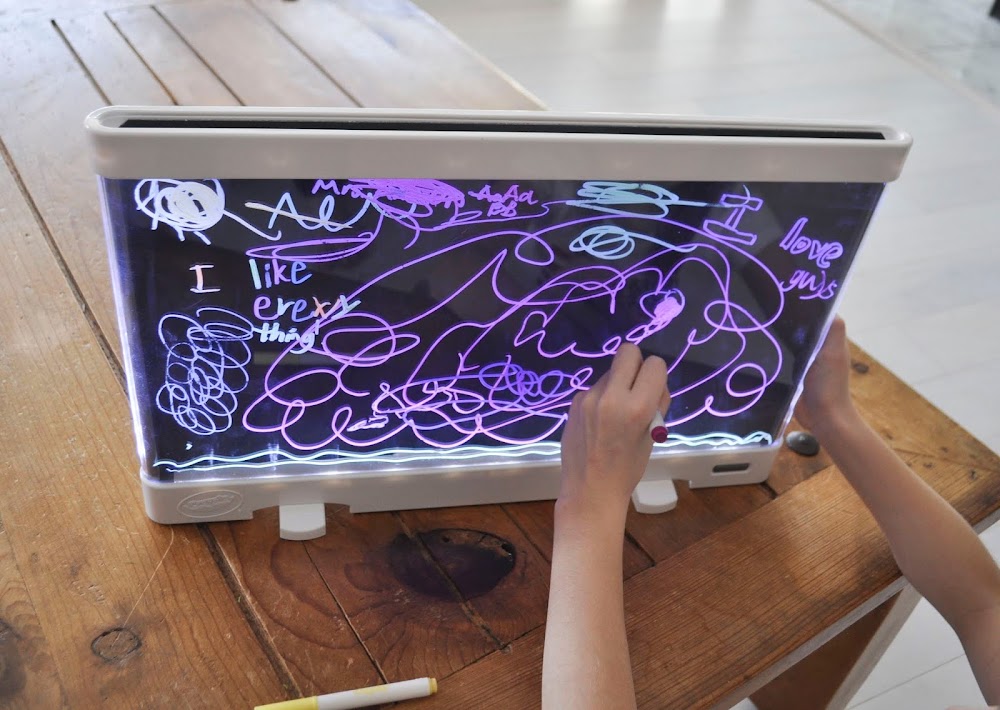 Glow In the Dark ABC and Number Practice with Crayola Lightboard