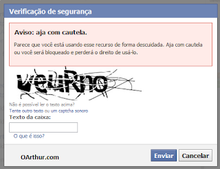 Facebook Verificação de segurança Aviso: aja com cautela.