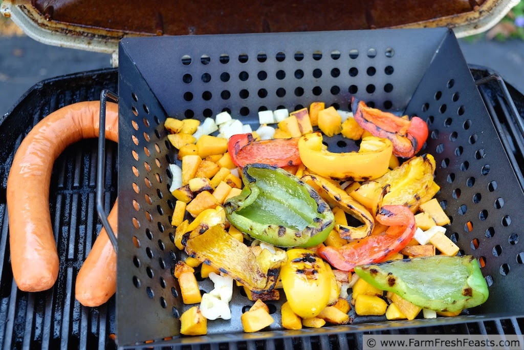 Grilled Butternut Squash & Peppers--a side, a main, or a meal.