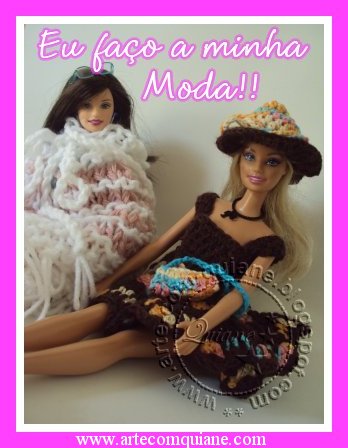 ARTE COM QUIANE - Paps e Moldes de Artesanato : Roupinha para Barbie Tricot  e Crochê
