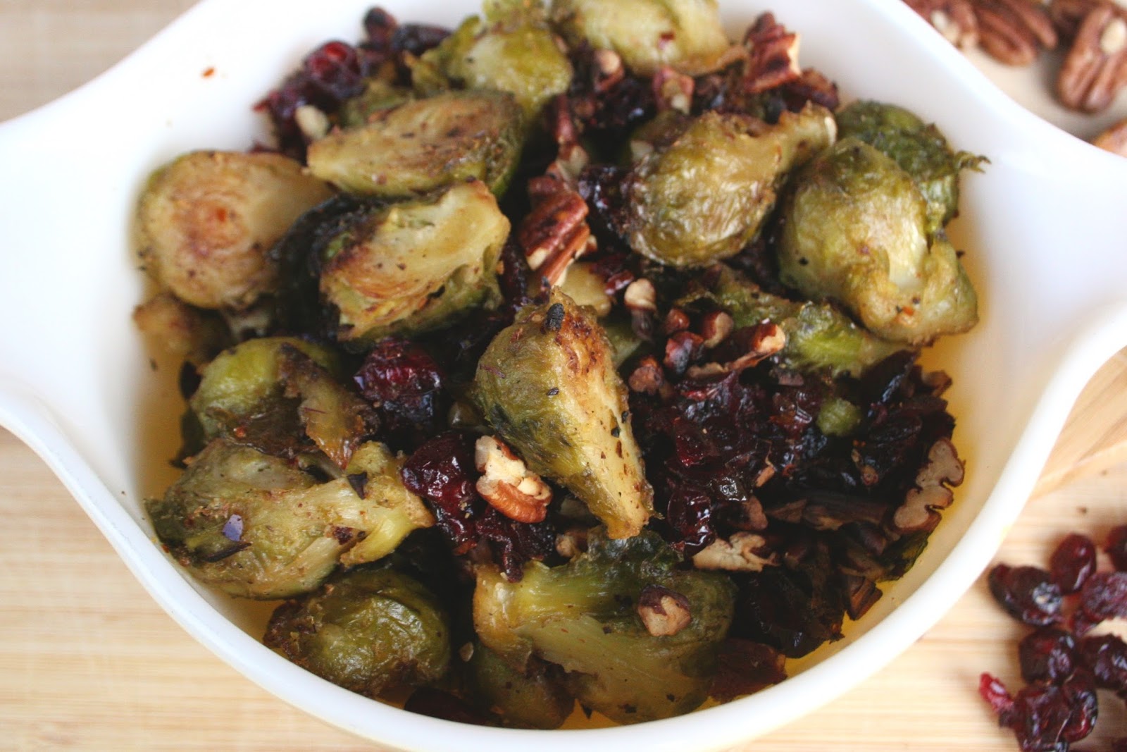 Cranberry and Pecan Roasted Brussels Sprouts Sarah & Nick