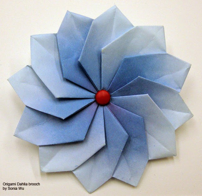 Beadlust Origami Dahlias and Cardinals!