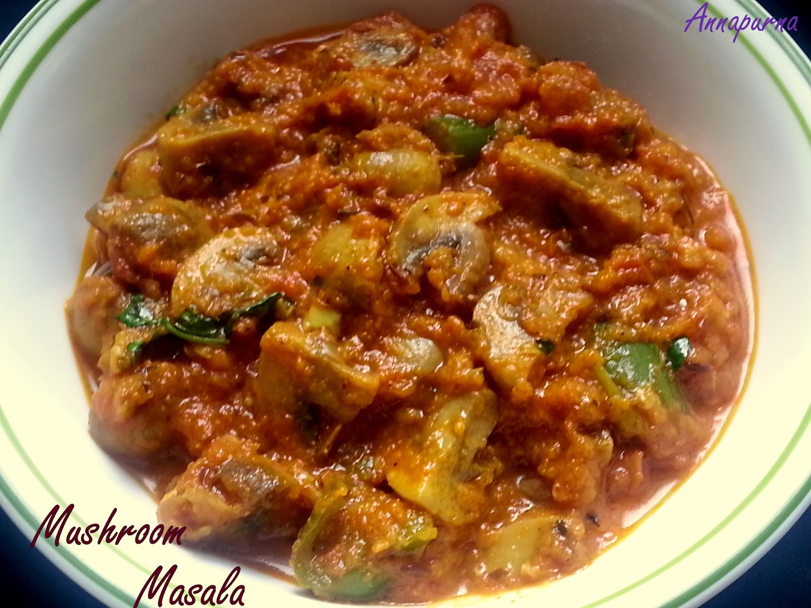 Annapurna Mushroom Masala / Button Mushroom Curry Recipe