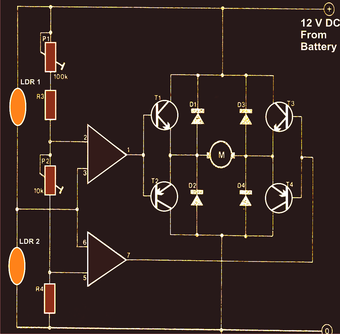 Simple Solar Tracker System - Mechanism and Control Circuit Explained