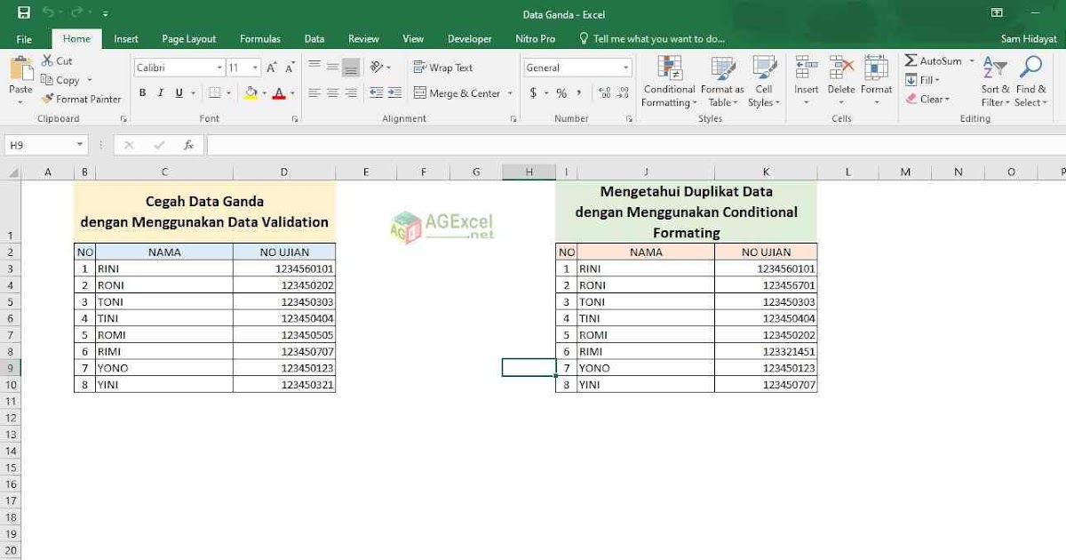 Gambar cara mengelompokkan data di Excel