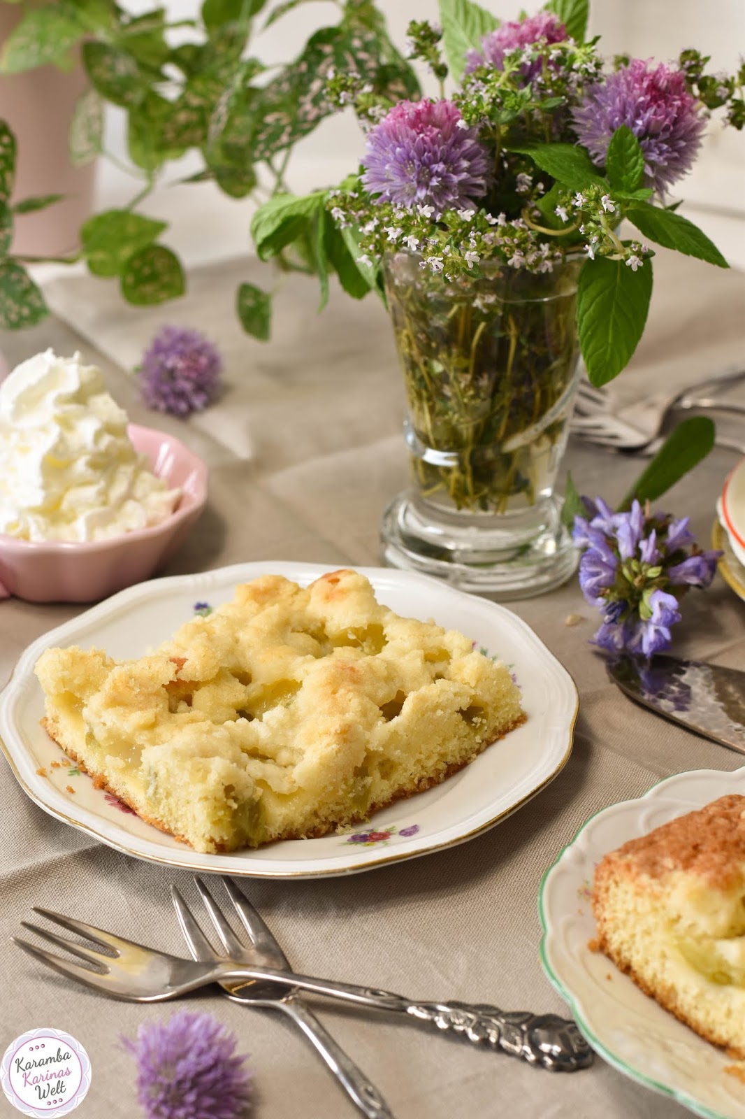 KarambaKarina&amp;#39;s Welt: Rhabarber-Streuselkuchen mit Rührteig vom Blech