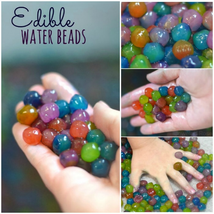 Edible water beads; a safer alternative to traditional water bead play. These are easy to make & SO FUN!