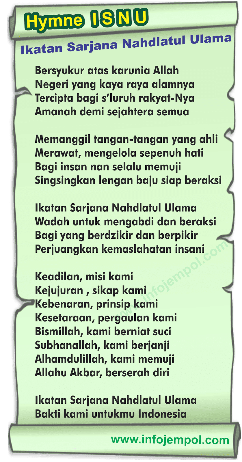 Lirik Lagu Mars ISNU Dan Hymne ISNU (Ikatan Sarjana